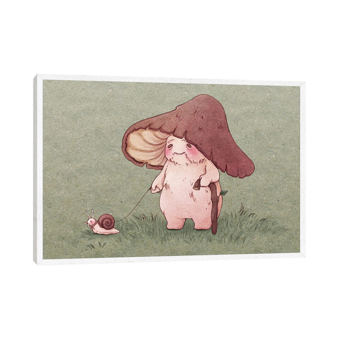 Elderly Mushroom Walking Pet Snail von Fairydrop Art - Gallery-Wrapped Canvas Giclée on Canvas