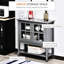 Armoire de salon grise en tant que bar à café, avec un design polyvalent et un buffet de cuisine pratique avec rangement, style élégant réglable