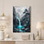 «Cyan Pine Tree Beside Waterfall In Misty Canyon», art mural sur toile-2050036405