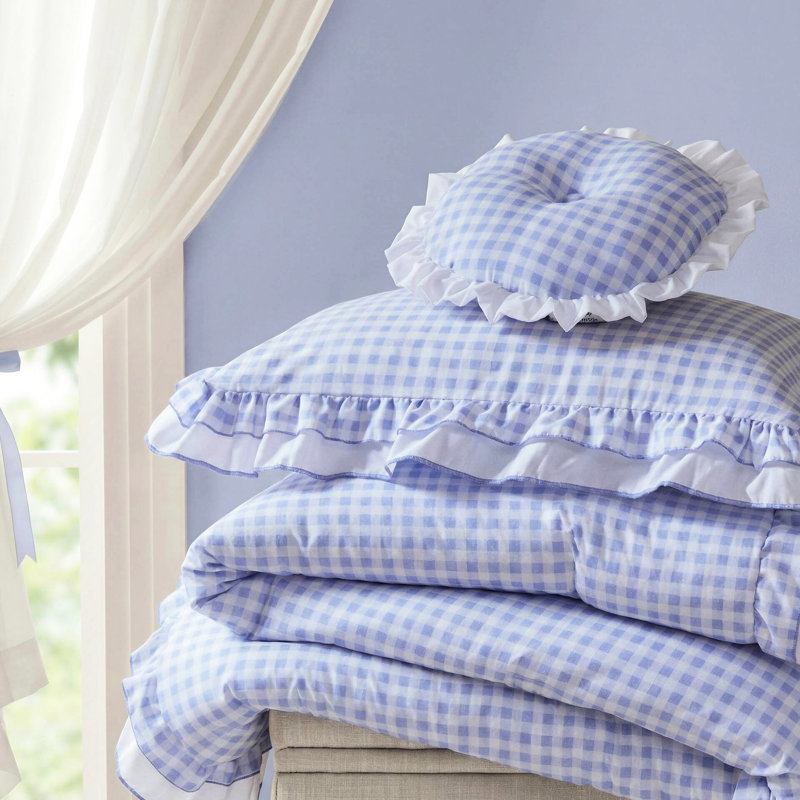 3 - Piece Twin/Twin Xl Bedding With Double Ruffle, Accent, And Soft Microfiber