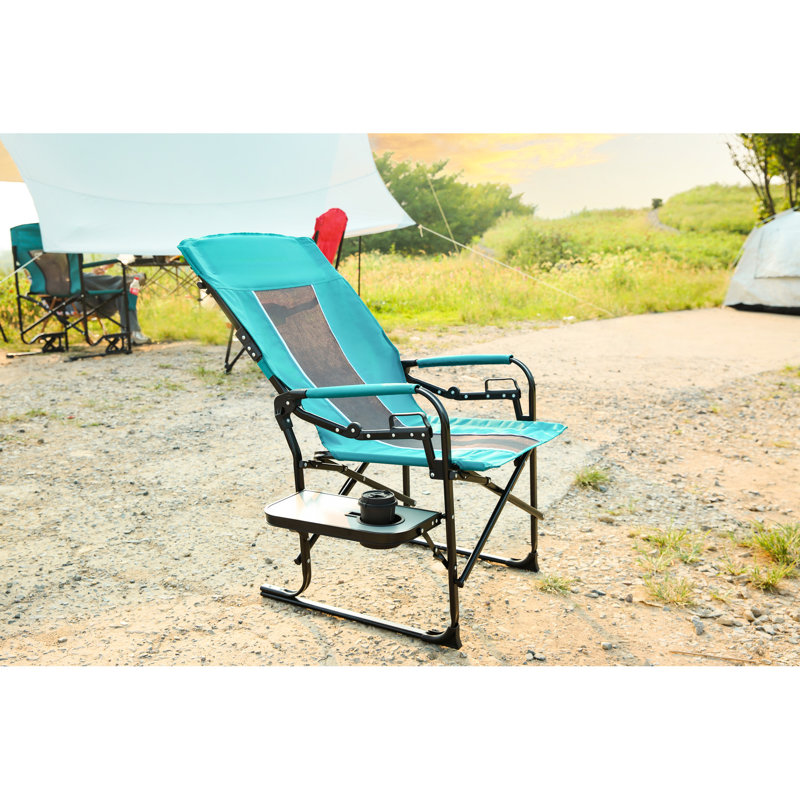 Chaise de camping avec table d'appoint - Portable robuste pour adultes
