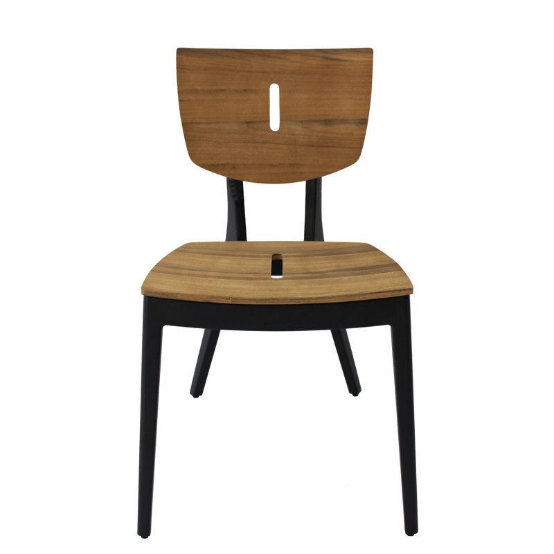Diuna Outdoor Teak Dining Side Chair, Anthracite