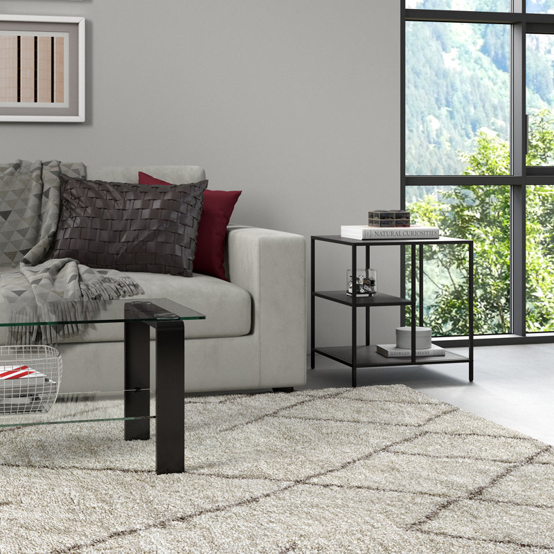 Winthrop Side Table with Storage, Blackened Bronze