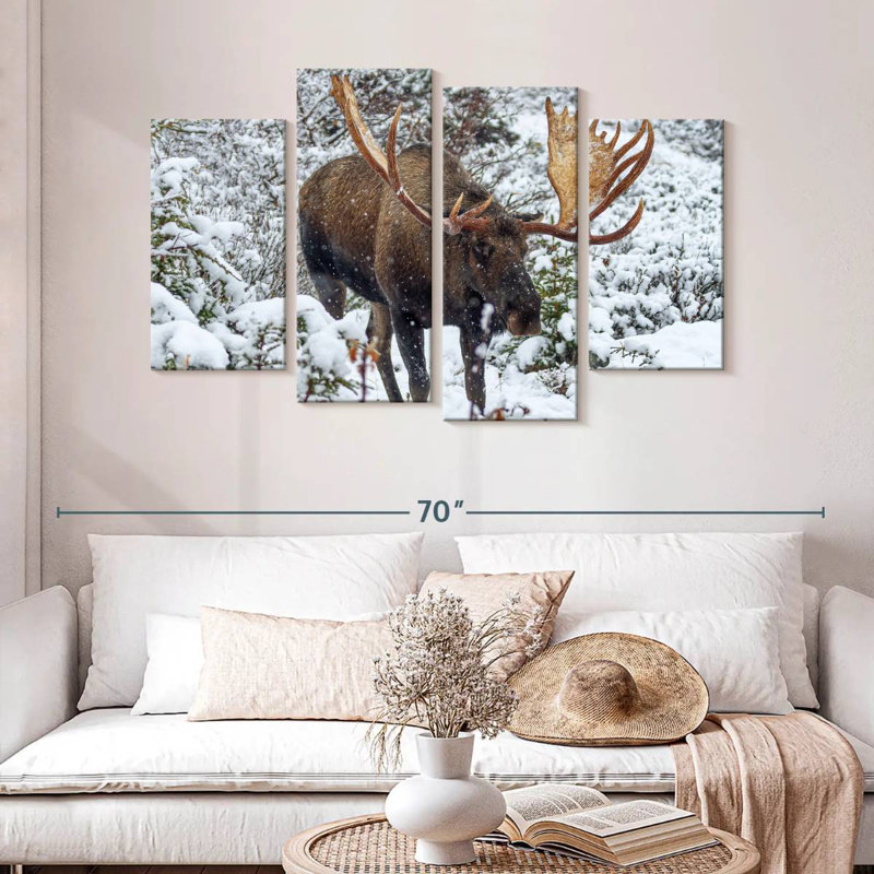 Moose In Winter, 32" H x 52" W