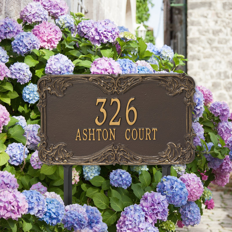 Plaque d'adresse sur 2 lignes Signature Series, Or, Oui, Bronze
