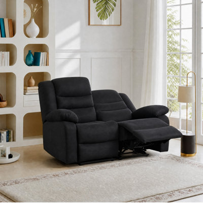 Frithiof 59"Contemporary Breathable Upholstered Microfiber Manual Recliner Chair Loveseat