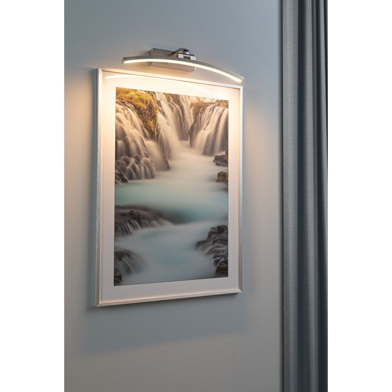 1 - Light Hardwired LED Wall Mounted Picture Light, Brushed Nickel
