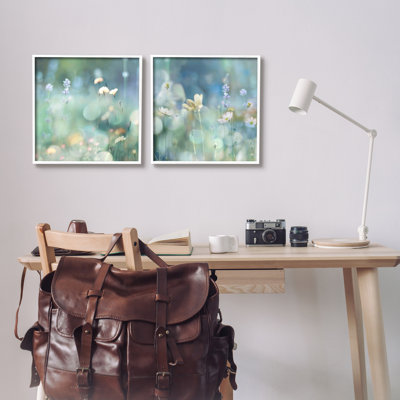 Sunlit Daisy Field, impression sur bois encadrée 2 pièces