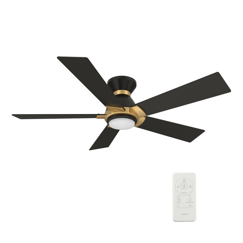 Ventilateur de plafond intelligent de 52 pouces avec télécommande Ascender, ensemble d'éclairage inclus, fonctionne avec l'assistant Google, Amazon Alexa et les raccourcis Siri.