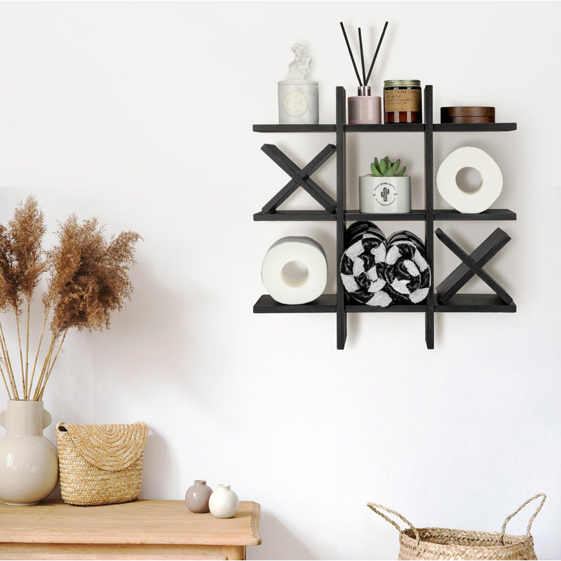 Porte-papier hygiénique Tic Tac Toe, Noir