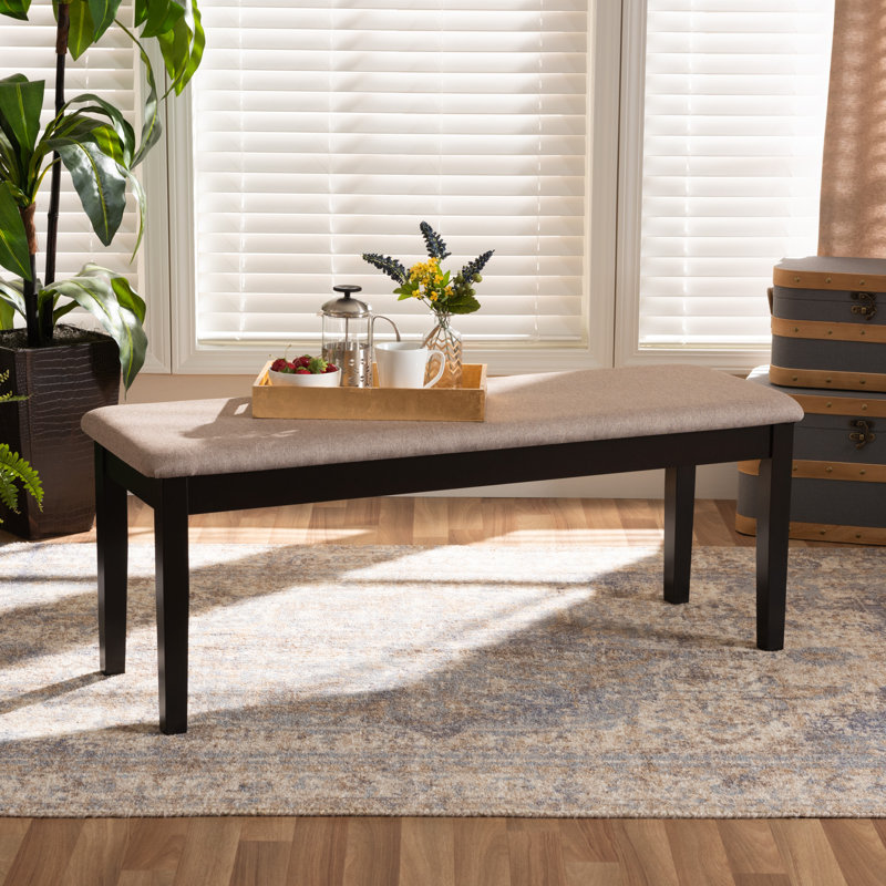 Banc en bois Stu, Sable, Noir