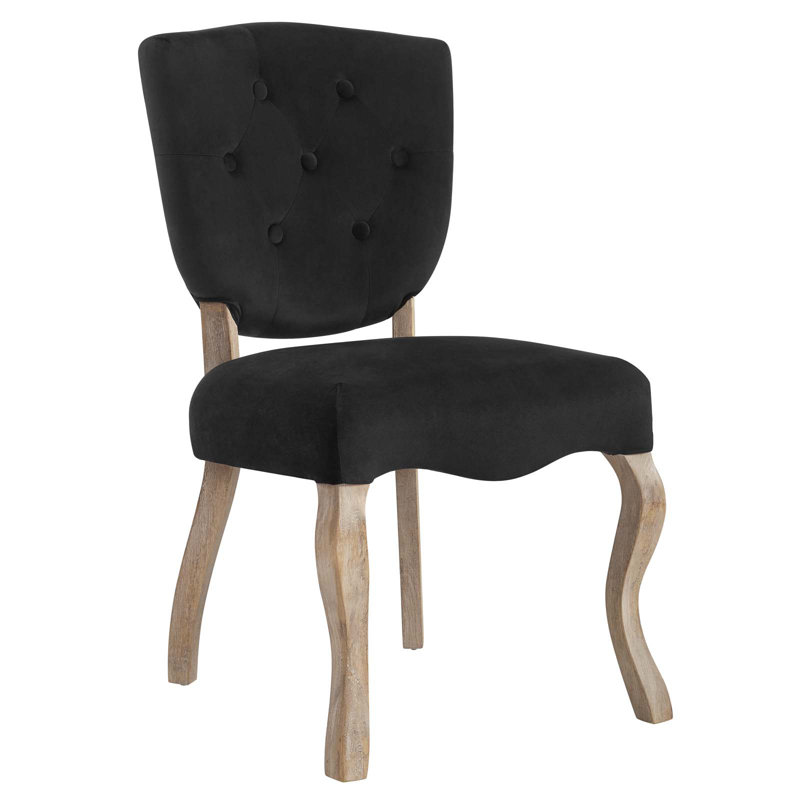 20'' H Tufted Upholstered Side Chair, Black