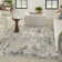 Fenster Abstract Modern Machine Woven Area Rug in Ivory/Blue/Gray
