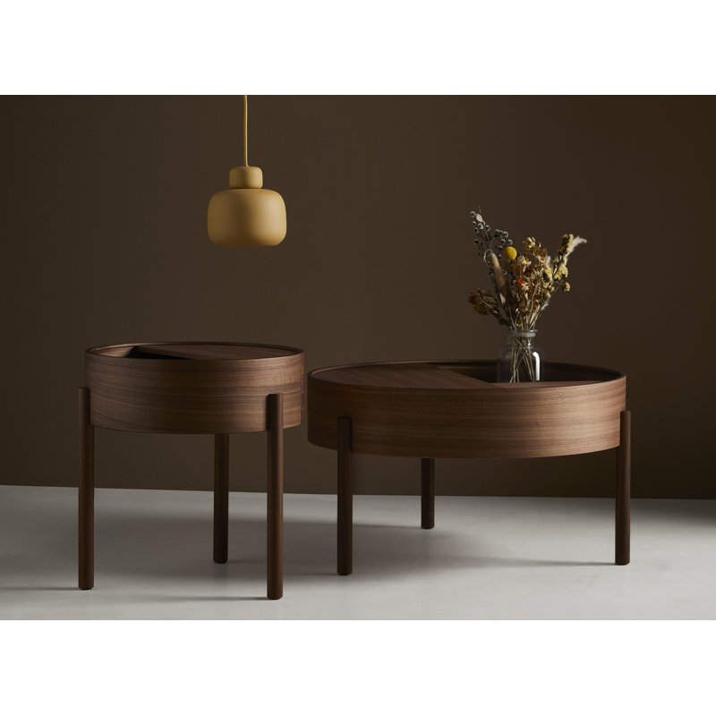 Arc Side Table, Matte Lacquered Walnut