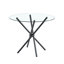 Table de salle à manger ronde en verre trempé de 93 cm (36,6 po) avec piètement en métal noir entrelacé