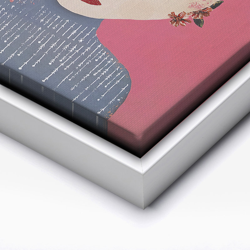 Frida Portrait No2, Canevas, Encadrement blanc, H 11 po x l 14 po