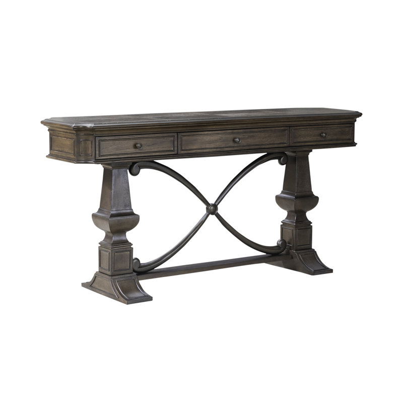 Table de canapé Dillmon avec plateau en placage de fantaisie