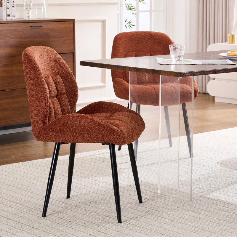 Chaise d'appoint rembourrée Comfort Stabilité Chenille, Orange