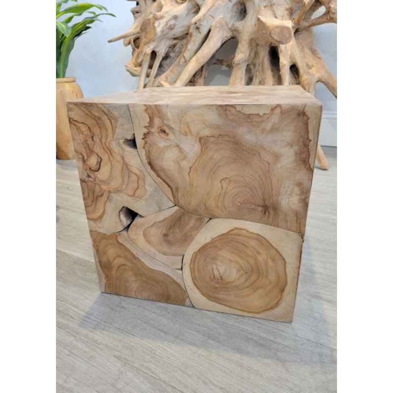 Teak Block Display Table