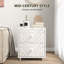 Table de chevet, table de chevet avec 2 tiroirs, style Mid-Century, blanc