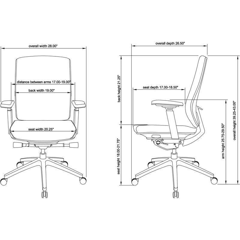 Lorell Rayon / Viscose Task Chair, Black