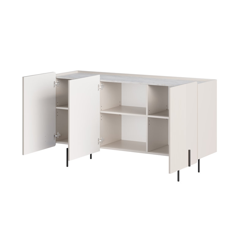 Overkamp 150cm Sideboard, Cashmere/Black