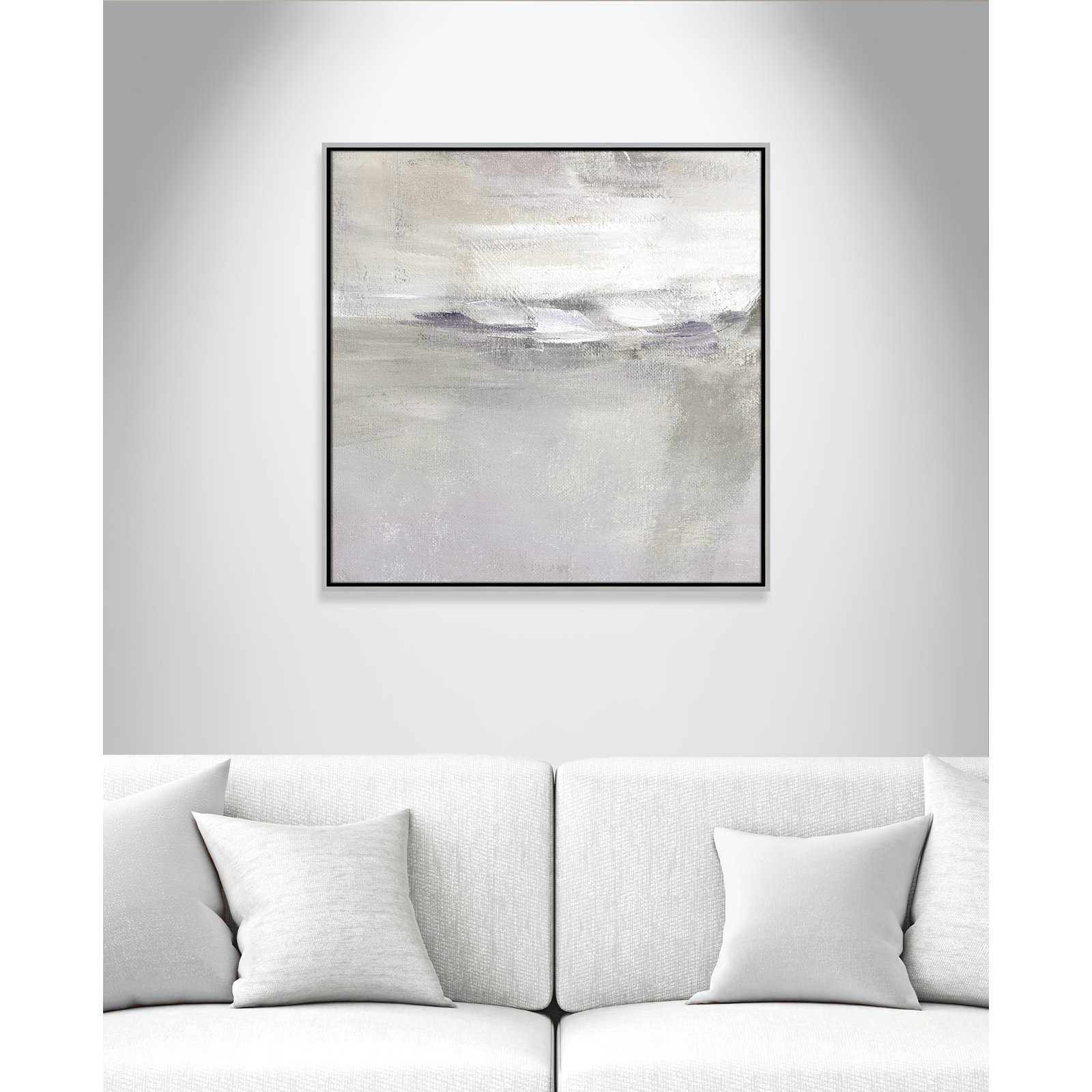 Abbott "Lilac Horizon" Print by Nan, 31.5" H x 31.5" W, Silver Framed