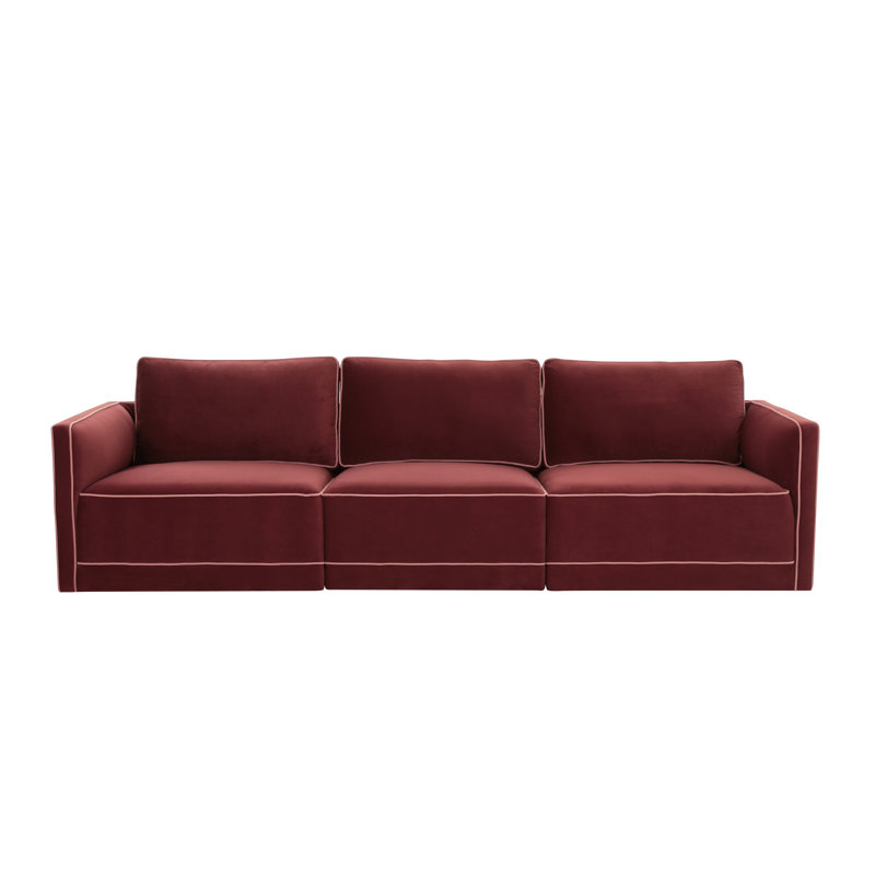 Clairah Willow Berry Red Modular Sofa, Bleu