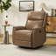 Fauteuil inclinable manuel pivotant en cuir véritable Chikako-78550777