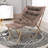 Upholstered Folding Square Saucer, Tufted Cozy Accent Chair with Golden Metal Frame for Living Room-149606727-178458866