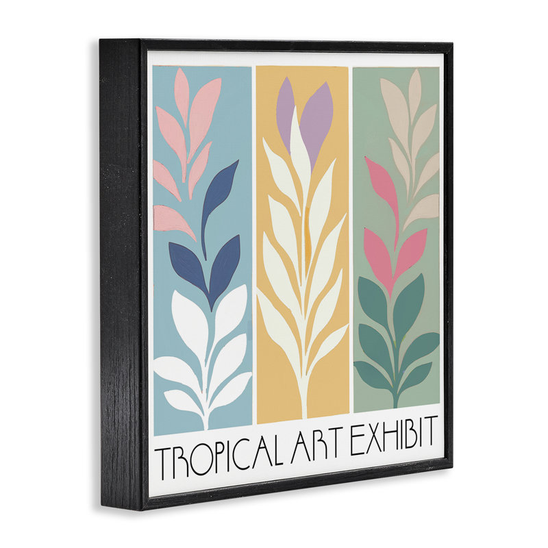 Giclée tropicale encadrée, conception par Annabelle Hall, Giclée encadrée noir minuit, H 12 po x l 12 po