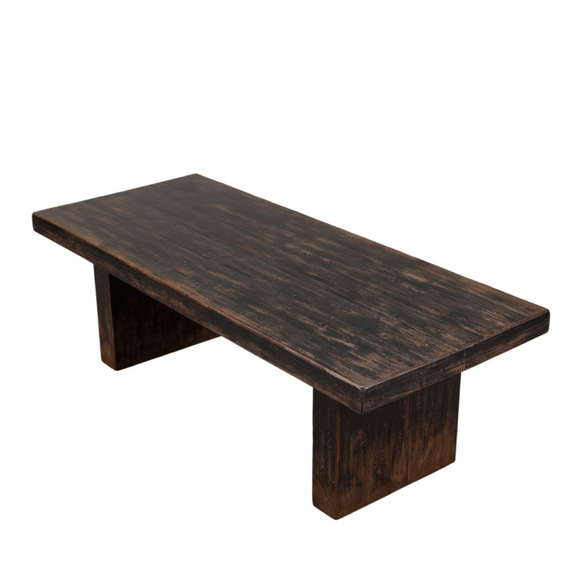 Rectangle Oak Block Dining Table, Black