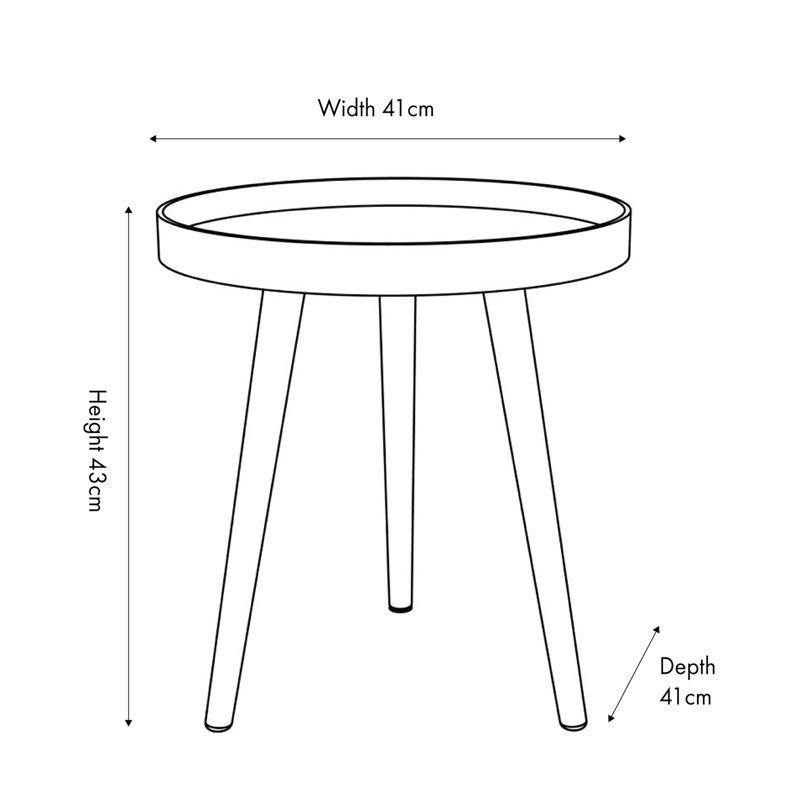Margaux Tray Top End Table, Grey, Brown