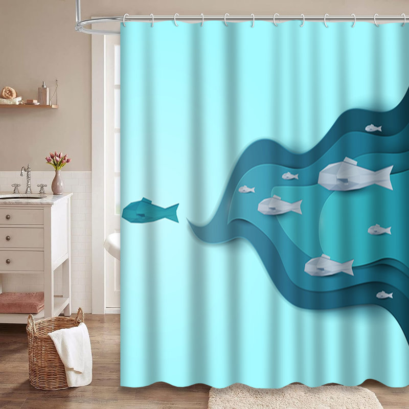 Rideau de douche avec 12 crochets, L 72 po x l 72 po