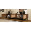 Tv Stand For 75/80/85 Inch Tvs, 78 - Living Room Console With Ample Storage, And Glass Storage Design Scheme, Finger Pull Handle, Soft Closing Hinges, Solid Wood Leg Support System Design, Walnut