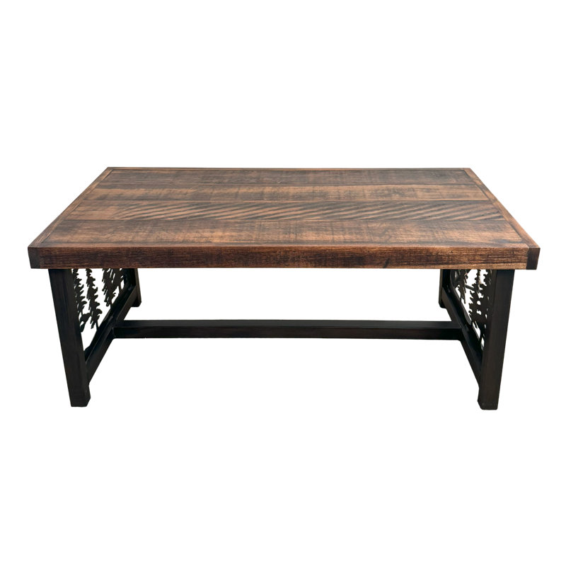 ENSEMBLE DE TABLE EN ARBRE À MOTIFS À TIGE / MÉTAL BRUN ROGÉ 1- TABLETTE À CAFÉ 1-TABLE À SOFA 2-17 TABLES CARRÉES TOUTES
