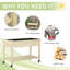 Lit surélevé pour jardin, 47 po x 22 po x 33 po, jardinière en bois surélevée avec roues verrouillables, tablette de rangement et doublure de lit pour cour, patio, naturel