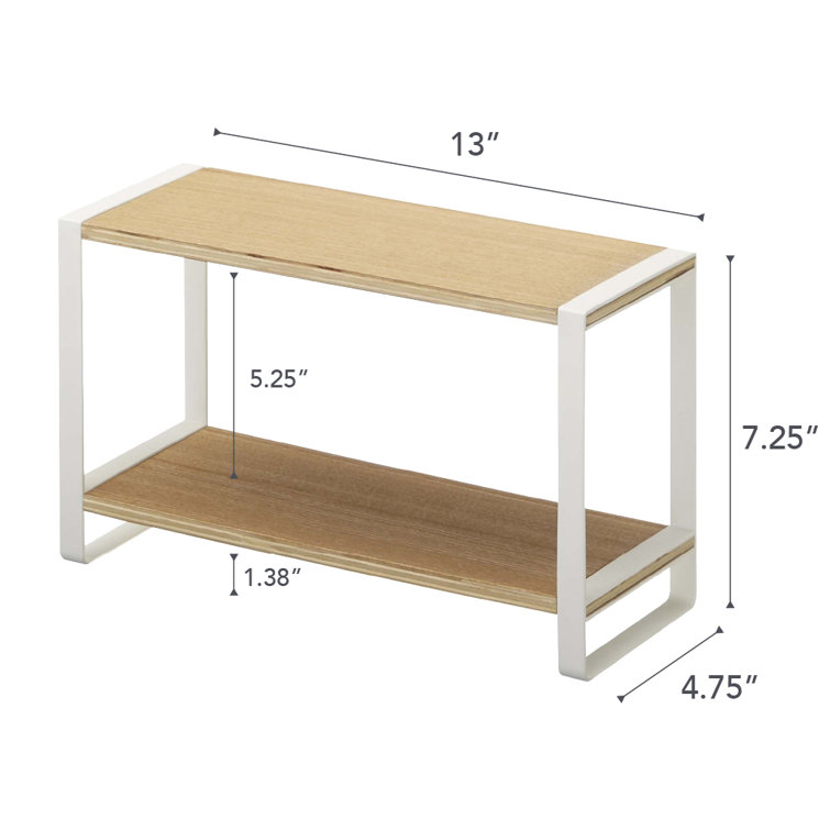 Tosca Yamazaki Home Wood-Accented Dish Storage Rack, Kitchen Organizer  Holder Stand