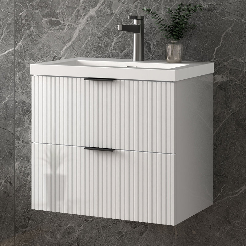 600mm Single Bathroom Vanity with Integrated Resin Basin