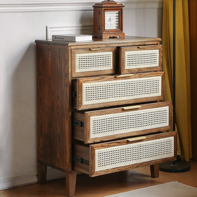 Armoire d'appoint en bois manufacturé brun massif