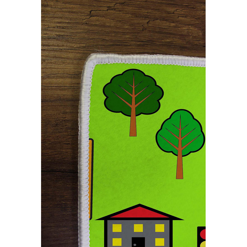 Tapis tissé de qualité supérieure, 5,2 x 7,5 pieds, 100% polyester, hauteur de velours de 0,3 po | Antibactérien, antidérapant, dessous lavable à la machine | Conception imprimée numérique 3D, idéale pour le salon et la chambre à coucher