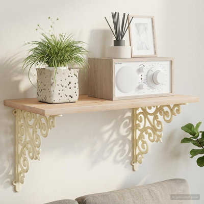 Wall Shelf Brackets Steel Indoor and Outdoor Use Space-Saving Design