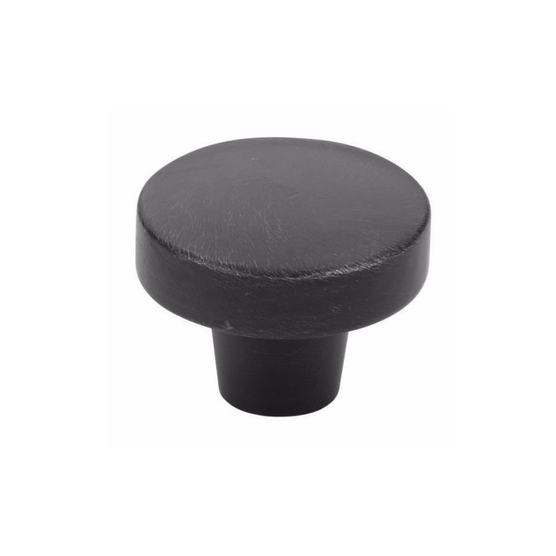 Emtek Rustic Modern Round Cabinet Knob 1-3/4", Flat Black Bronze Patina, 1.38''