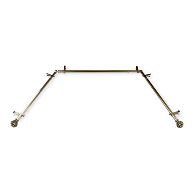 Charleen Steel Adjustable Bay Window Single Curtain Rod