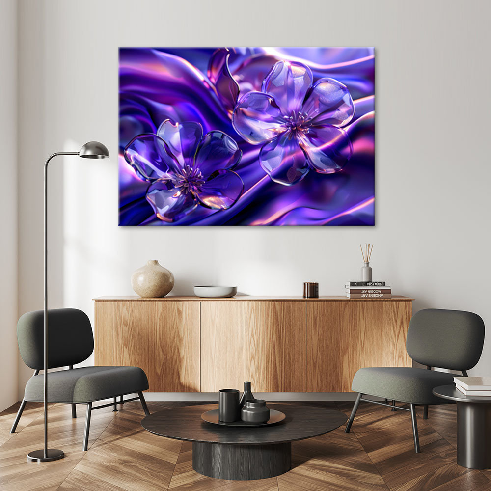 Leinwanddruck, Glasblumen in Lila - Wrapped Canvas Print