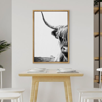Cow " Black White Shetland Cow Minimal "