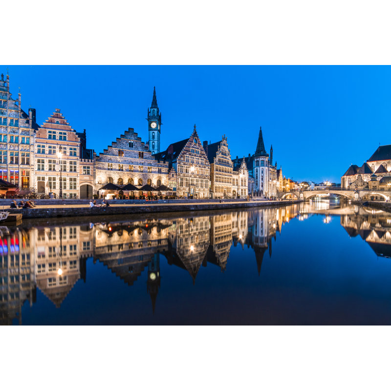 Leie River In Ghent by Kasto80 - Wrapped Canvas Print, 30cm H x 46cm W