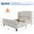 51 in Tall Queen Size Bed Frame with Deep Button Tufted Wingback Headboard and Footboard, Velvet Upholstered Platform Bed Frame, No Box Spring Needed, Easy Assemble, Cream