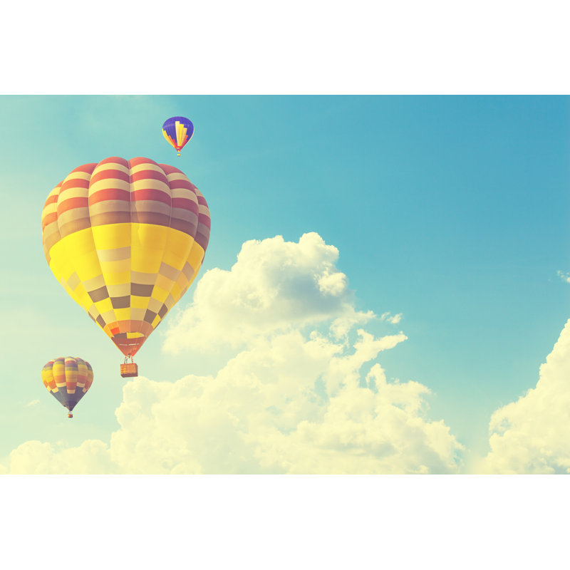 Hot air balloon 1 Piece Wrapped Canvas Wall Art, 30cm H x 46cm W