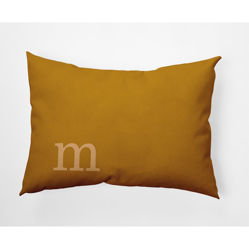 Coussin décoratif intérieur / extérieur Modern Monogram, Or automne